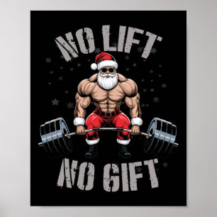 Affiche Bodybuilding Bodybuilder - Père Noël Weightl