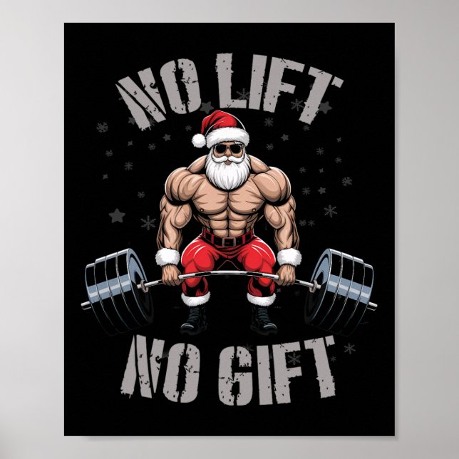 Affiche Bodybuilding Bodybuilder - Père Noël Weightl (Devant)