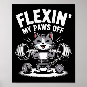 Affiche Bodybuilding Chat Propriétaire Fitness Workout Gym