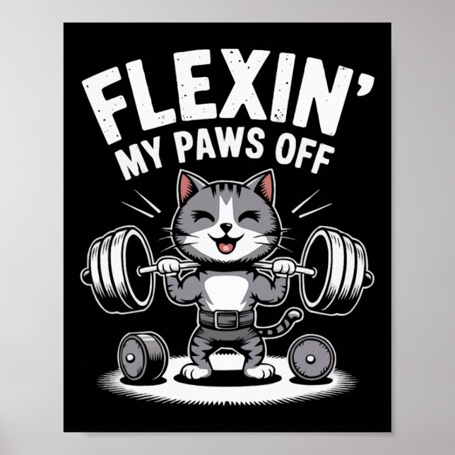 Affiche Bodybuilding Chat Propriétaire Fitness Workout Gym (Devant)