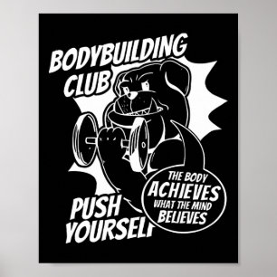 Affiche Bodybuilding Club Poussez-vous Le Corps Atteint