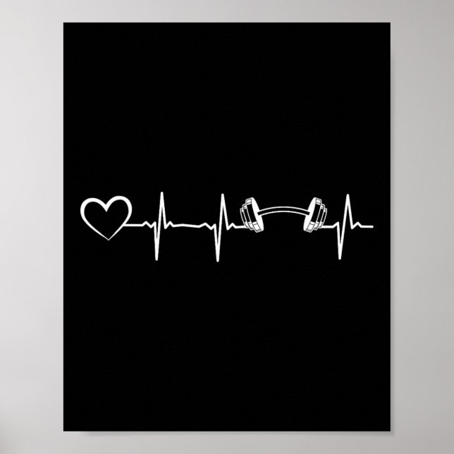 Affiche Bodybuilding Dumbbell Heart Gym Bodybuil (Devant)