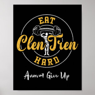 Affiche Bodybuilding Eat Clen Tren Hard Anavar Abandon - G