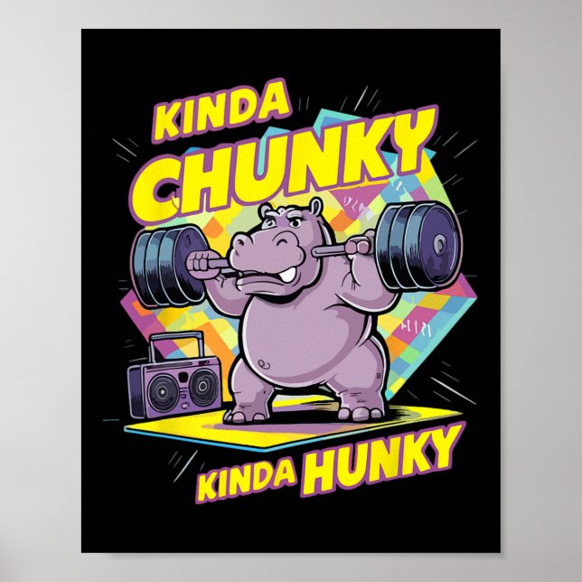 Affiche Bodybuilding Gym Kinda Chunky Kinda Hunky Weightli (Devant)