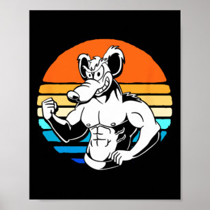Affiche Bodybuilding Gym Lover Retro Gym Rat