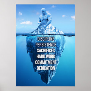 Affiche Bodybuilding Iceberg Sculpture Motivation