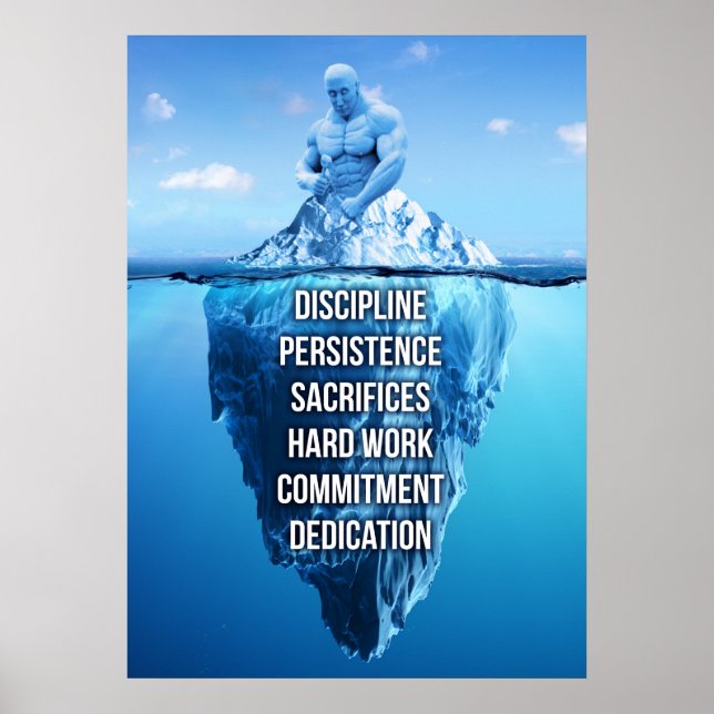 Affiche Bodybuilding Iceberg Sculpture Motivation (Devant)