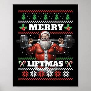Affiche Bodybuilding Xmas Fitness Vilain Noël Sw