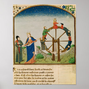 Affiche Boethius avec la roue de la fortune
