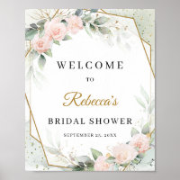 Bogo rose or fleurs eucalyptus et or Bienvenue