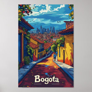 Affiche Bogota Colombia Art Vintage Illustration de voyage