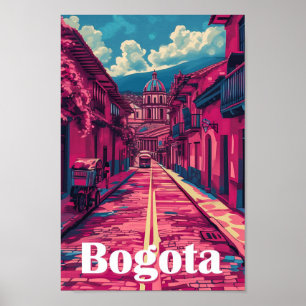 Affiche Bogota Colombia Art Vintage Illustration de voyage
