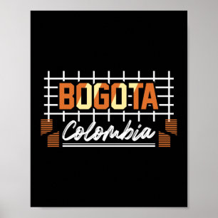 Affiche Bogota Colombie Conception de Typographie Rétro