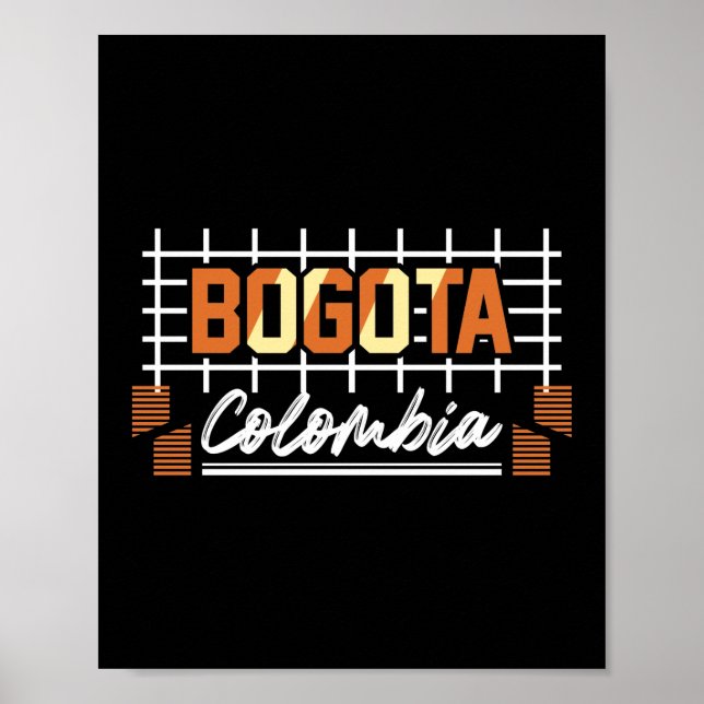 Affiche Bogota Colombie Conception de Typographie Rétro (Devant)