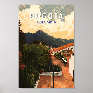 Affiche Bogota Colombie Illustration Voyage Art Vintage