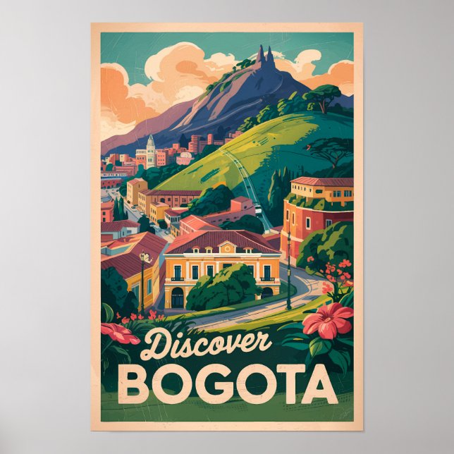 Affiche Bogota Colombie Voyage Art Vintage (Devant)