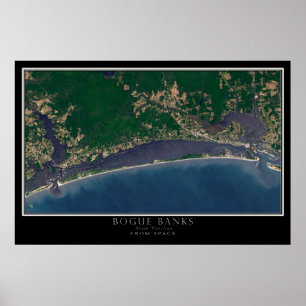 Affiche Bogue Banks North Carolina From Space Satellite Ma