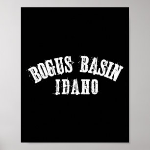 Affiche Bogus Basin Idaho Ski Ski Snowboard Skier Bo