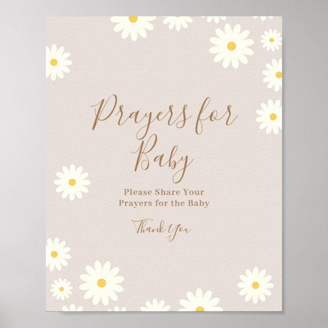 Affiche Bohème Daisy Prières florales pour l'affiche bébé (Devant)