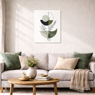 Affiche Bohème Géométrique Botanique Vert Élégant