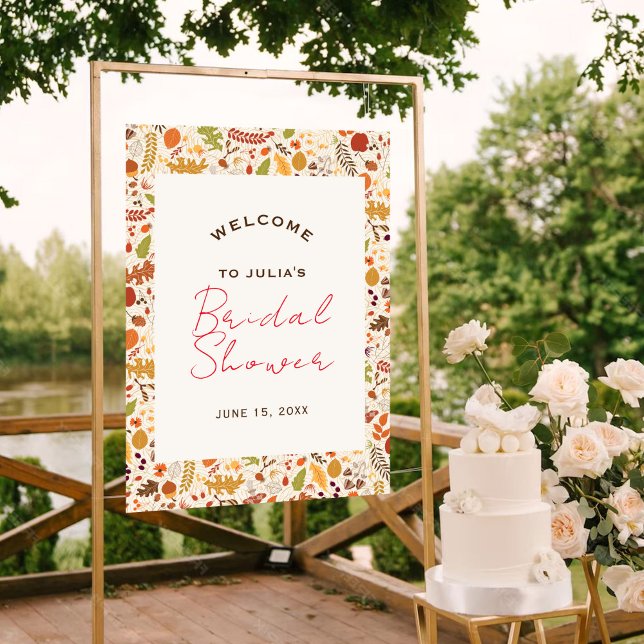 Affiche Bohème Séché Rustique Automne Falls Fête des marié (Créateur téléchargé)