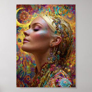 Affiche Bohemian Cosmic Goddess Art Print| Magic Woman 
