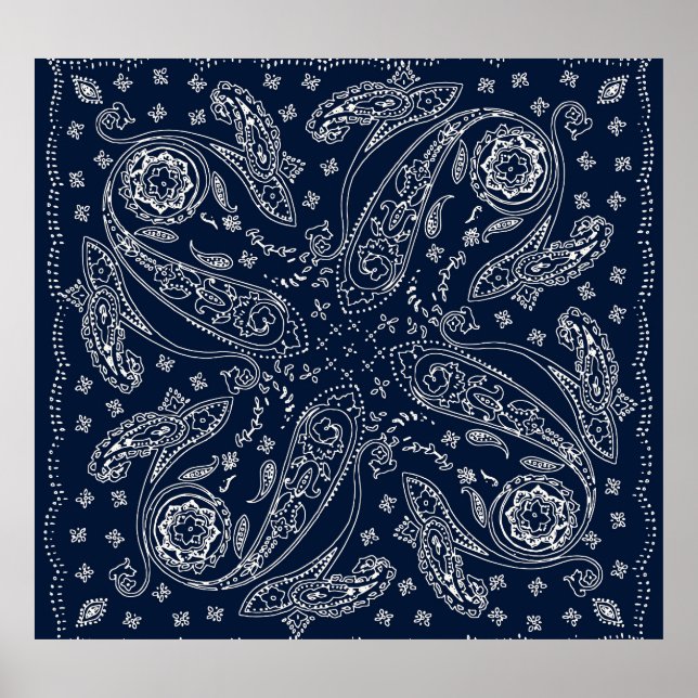 Affiche Bohemian Paisley Vintage Print (Devant)