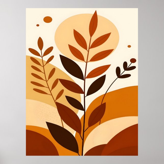 Affiche Boho Abstrait et Clip Art moderne Imprimable (Devant)