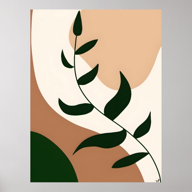 Affiche Boho Abstrait et Clip Art moderne Imprimable 2026 (Devant)