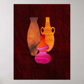 Affiche Boho Africains produits artisanaux en argile color