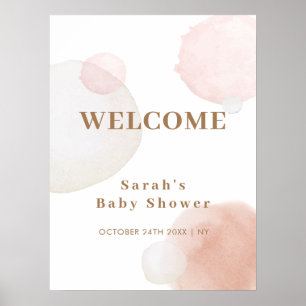 Affiche Boho Aquarelle Baby shower Abstrait Bienvenue