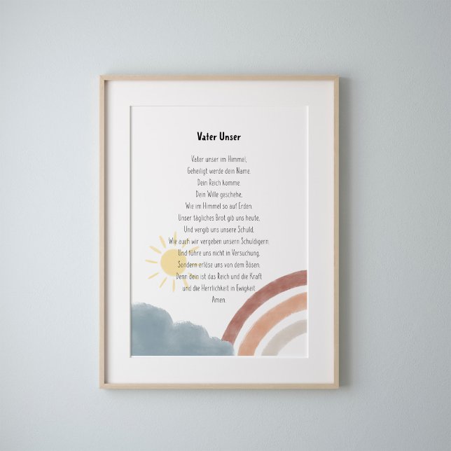 Affiche Boho aquarelle la prière du seigneur en imprimé al (Créateur téléchargé)