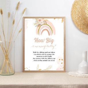 Affiche Boho arc-en-ciel pampas Gras signe baby shower
