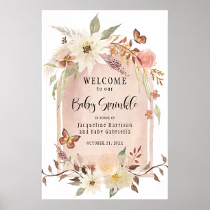 Affiche BOHO Arc Moderne Automne Floral Sprinkl Bienvenue