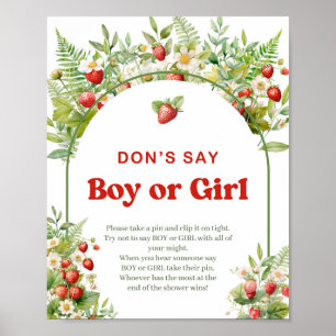 Affiche Boho Arch Berry Sweet Don’t Say BOY ou GIRL game