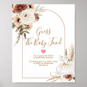 Affiche Boho Arch Citrouille blanc Guess the Baby Food