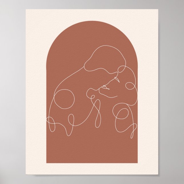 Affiche Boho Arch Kissing Continual Linear Line Art 2 (Devant)