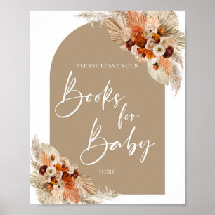Affiche Boho arch Terracotta pampas grass Livres pour bébé
