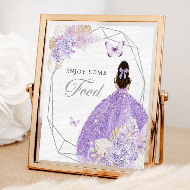 Affiche Boho Argent Lilac Géométrique Quinceañera (Créateur téléchargé)