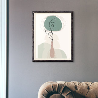 Affiche Boho Art Style Vase moderne Plante
