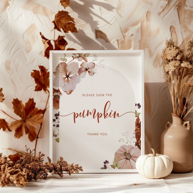 Affiche Boho automne arche Merci de signer le panneau citr (Créateur téléchargé)