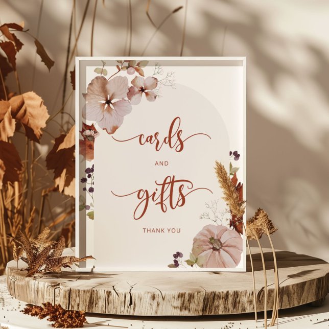 Affiche Boho automne cartes à fleurs citrouilles et cadeau (Créateur téléchargé)