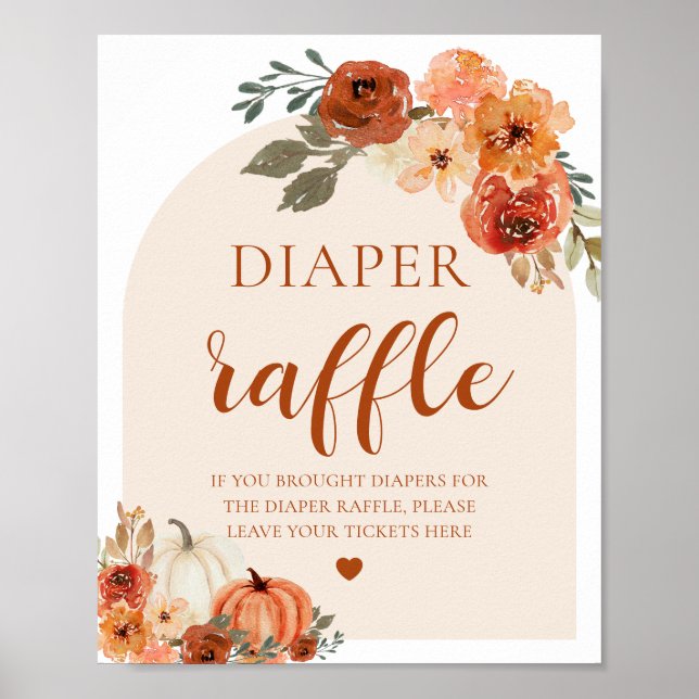 Affiche Boho Automne Citrouille Baby shower Déchets Lavett (Devant)
