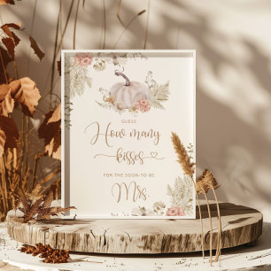 Affiche Boho automne devine combien de baisers enterrement