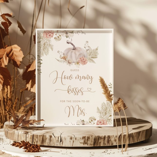 Affiche Boho automne devine combien de baisers enterrement (Créateur téléchargé)