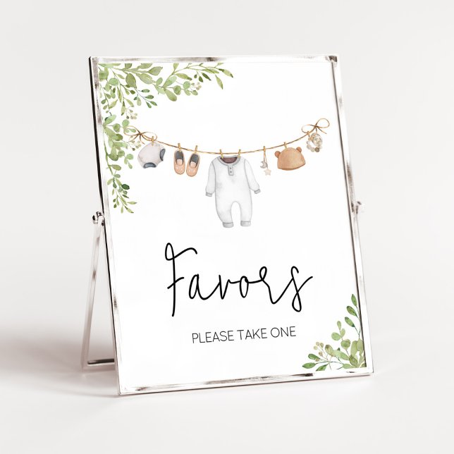 Affiche Boho Baby Clothes Baby shower Faveurs (A Sweet Little Baby Boho Baby Shower Favors Sign)