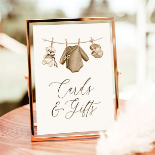 Affiche Boho Baby Clothes Garçon Baby shower Cartes et cad