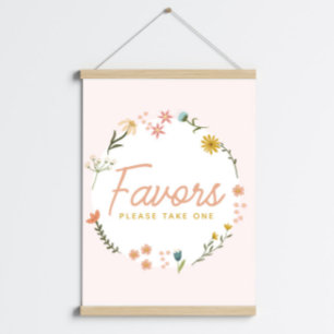 Affiche Boho Baby shower Fleur sauvage Faveur
