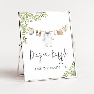 Affiche Boho Baby Vêtements Baby shower Déchets Raffle