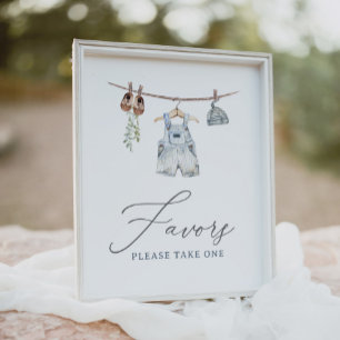 Affiche Boho Bébé Vêtements Garçon Baby shower Faveurs Sig